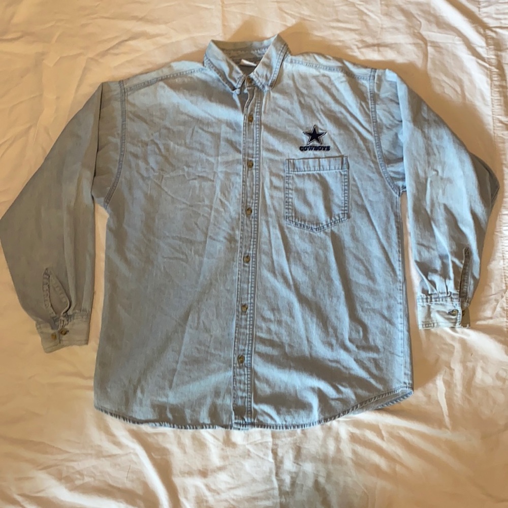 Vintage True Fan denim Dallas Cowboys shirt.